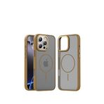 Piili iPhone 16 Pro Max Altın Shadow Magsafe Çöl Titanyum Uyumlu Telefon Kılıfı