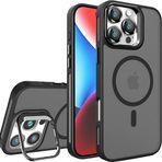 Piili iPhone 16 Pro Max Metal Bracket Magsafe Mat Telefon Kılıfı Siyah