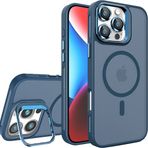 Piili iPhone 16 Pro Metal Bracket Magsafe Mat Telefon Kılıfı Mavi