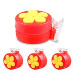 PiiSheou 4 Paket El Sinek Kuşu Yemlikleri, Mini Plastik Pencere Sinekkuşu Yemlikleri, Sinekkuşu Evi, Saksı, Ağaç Dalı için Klipsli