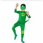 Pija Maskeliler Kostüm Catboy Kedi Çocuk (Yeşil) Maskeli Doğum Günü Kostümü - 3 - 4 Yaş