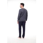 Pijadore 1404 Erkek Büyük Beden Uzun Kollu Düğmeli Pijama Takım