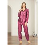 #Pijama Mor Saten Kadın Pijama Takımı Rahat Ev Giyim Günlük ve Çeyizlik Nefes Alabilen Yumuşak