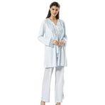 Pijama Pazarı 2190 Kadın Hamile Lohusa Sabahlıklı Pijama Takım-mavi MAVİ S