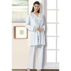 Pijama Pazarı 2190 Kadın Hamile Lohusa Sabahlıklı Pijama Takım-mavi MAVİ XL