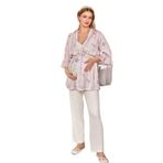 Pijama Pazarı 24527 Hamile Lohusa Sabahlıklı Pijama Takım-krem KREM 42