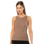 Pijama Pazarı 3403 Kadın Halter Yaka Fitilli Atlet T-shirt KAHVE XL