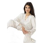 Pijama Pazarı 4300 Kadın Hamile Lohusa Sabahlıklı Pijama Takım-ekru EKRU S