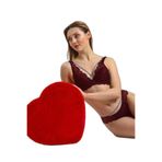 Pijama Pazarı 4686 Kadıntaşlı Dantelli Sütyen-bordo BORDO 75D