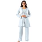Pijama Pazarı 4850 Kadın Hamile Lohusa Sabahlıklı Pijama Takım-mavi MAVİ M