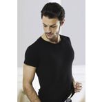 Pijama Pazarı 508 Erkek Ribana Bisiklet yaka Kısa Kollu Atlet-Siyah SİYAH S