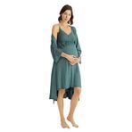 Pijama Pazarı Monamise 18522 Hamile Lohusa Sabahlıklı Gecelik Takım-yeşil YEŞİL S