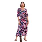 Pijama Pazarı Monamise 23025 Kadın Fakir Kol Çiçekli Elbise-Çiçekli ÇİÇEKLİ M