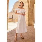 Pijama Pazarı Monamise 23078 Kadın Volanlı Fisto Elbise-Beyaz BEYAZ S