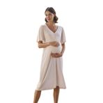 Pijama Pazarı Monamise 24078 Hamile Lohusa Kısa Kollu Gecelik-Pembe PEMBE S