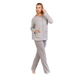 Pijama Pazarı Önden Düğmeli Desenli Pijama Takımı(Geniş Beden Aralığı) Cossy by Aqua 24191 DESENLİ 48