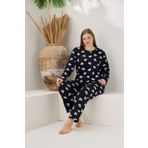 pijamacity Kadın Battal Uzun Kollu Pijama Takımı