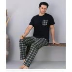 Pijamoni Erkek Bisiklet Yaka Kısa Kol İnce Pijama Takımı 6163/7 - 1 Adet Xl Siyah