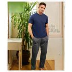Pijamoni Erkek Düğme Yaka Kısa Kol Penye Pijama Takımı 6880/2 - 1 Adet M Lacivert