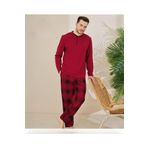 Pijamoni Erkek Pamuklu Düğme Yaka Uzun Kol İnce Pijama Takımı 100/7 - 1 Adet