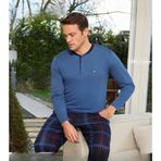 Pijamoni Erkek Standart Kalıp Pamuklu Düğme Yaka Uzun Kol Baharlık Pijama Takımı 6300/7S - 1 Adet