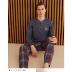 Pijamoni Erkek Süprem Uzun Kol İnce Pijama Takımı 6300 / 11 - 1 Adet Füme-M