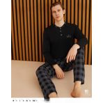 Pijamoni Erkek Süprem Uzun Kol İnce Pijama Takımı 6300 / 7 - 1 Adet Siyah-L