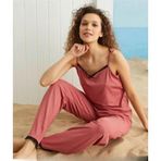 Pijamoni Kadın İp Askılı Kaşkorse Viskoz Likralı Pijama Takımı 5533-1 / 1 Adet