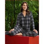 Pijamoni Kadın Süet Önden Düğmeli Likralı Pijama Takımı 10 - 1 Adet Gri-XL