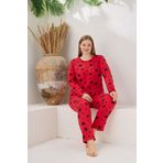 PİJAMOOD Kadın Pamuklu Battal Beden Bisiklet Yaka Pijama Takımı