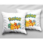 Pikachu Bulbasaur Charmender Squirtle Iki Tarafı Baskılı Yıkanabilir Yastık Kırlent Kılıfı - Krem - 43x43