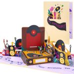 Pikap Pop-Up Happy Birthday tebrik kartı, yetişkinler ve çocuklar için aşk doğum günü, boş not kartı ve zarflı, kız, oğul, anne, baba, arkadaş için katlanabilir kutlama kartı