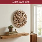 PIKAS Ahşap Duvar Saati 32 cm, Sessiz Mekanizma Dekoratif Modern Salon Mutfak Ofis Duvar Saati