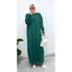 Pike Örgülü Triko Elbise - Benetton Yeşili - Standart