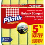 Piknik Düz Yeşil 5'li Bulaşık Süngeri