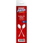 Piknik Kullan-At Plastik Kaşık 10'lu Büyük Beyaz 1486 - 01P-Pembe