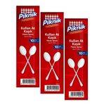 Piknik Kullan-At Plastik Kaşık 10'lu Büyük Beyaz 1486 (3 paketi)