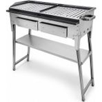 Piknik Sepetim Büyük Mangal Yağ Kanallı Izgara 35X90 Yağdaklıklı Üst Izgara 90 cm Yükseklik - 30x50