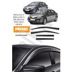 pikno Renault Megane 2 2003-2010 Arası Kromlu Cam Rüzgarlığı 4'lü Set A+ Plus