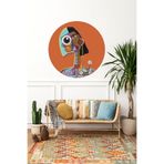 Piksel Grafik Woman'S Story Tam Daire Bohem Sticker Pk332 Tarçın 75X75