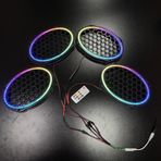 Piksel Neon Ledli Oval 6*9 Hoparlör Midrange Kapağı 4adet Kapak+Modül Soket Tak Çıkart Kolay Montaj