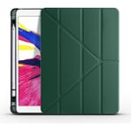 Pilanix Apple Ipad Air 3 Için Kalemlıklı Arkası Silikon Standlı Trifolding Kılıf - Yeşil - Siyah