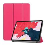 Pilanix Apple İpad Pro 12.9 2021 Kılıf Arkası Şeffaf Standlı Kapaklı Smart Case Pembe