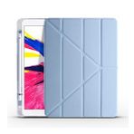 Pilanix Apple İpad Pro 12.9 2021 Kılıf Arkası Silikon Kamelikli Standlı Kapaklı Trifolding Kılıf Mavi