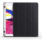 Pilanix Apple İpad Pro 12.9 2021 Kılıf Arkası Silikon Kamelikli Standlı Kapaklı Trifolding Kılıf Siyah
