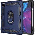Pilanix Apple İpad Pro 12.9 2021 Kılıf Ultra Korumalı Çift Katmanlı Yüzüklü Standlı Vega Kapak Lacivert