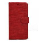 Pilanix General Mobile GM5 Plus Kılıf Kumaş Desenli Cüzdanlı Standlı Kapaklı Kılıf Kırmızı