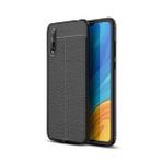 Pilanix Huawei P Smart S Kılıf Deri Desenli Lux Niss Silikon Siyah