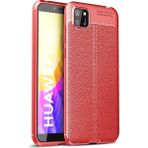 Pilanix Huawei Y5P Kılıf Deri Desenli Lux Niss Silikon Kırmızı