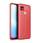 Pilanix Realme C21 Kılıf Deri Desenli Lux Niss Silikon Kırmızı
